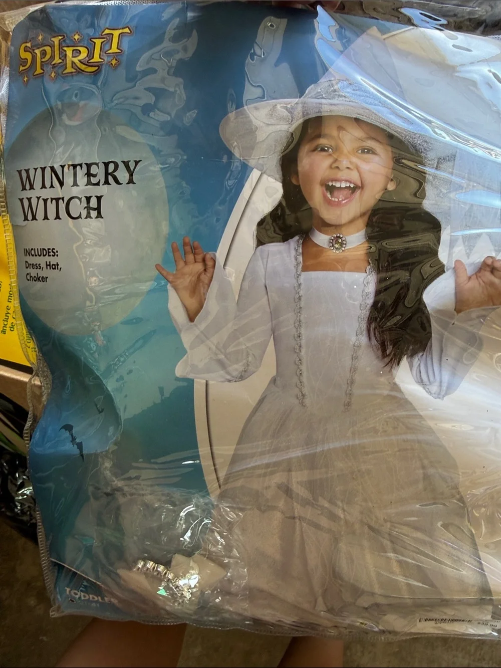 Spirit Wintry Witch Costume - White Dress, Hat & Choker